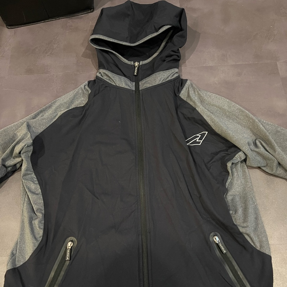 Woman’s Black and Gray Hooded Jacket